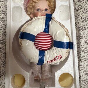 Franklin Mint Herloom Collector Coca Cola Doll - Betsy Porcelian Baby Doll Swim